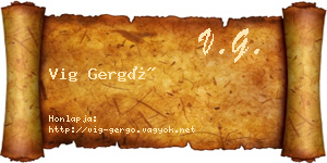 Vig Gergő névjegykártya